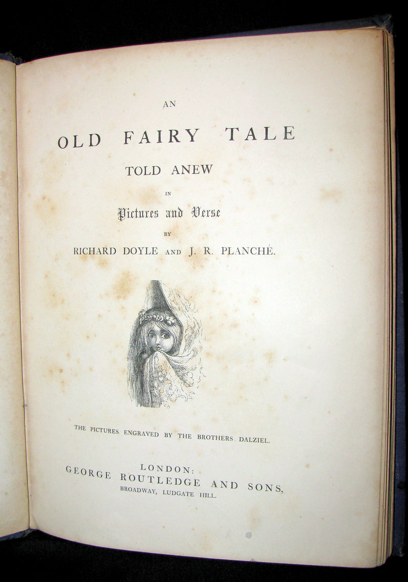1865 Scarce Victorian Book - An Old Fairy Tale Told Anew (The Sleeping Beauty) with illustrations by R. Doyle