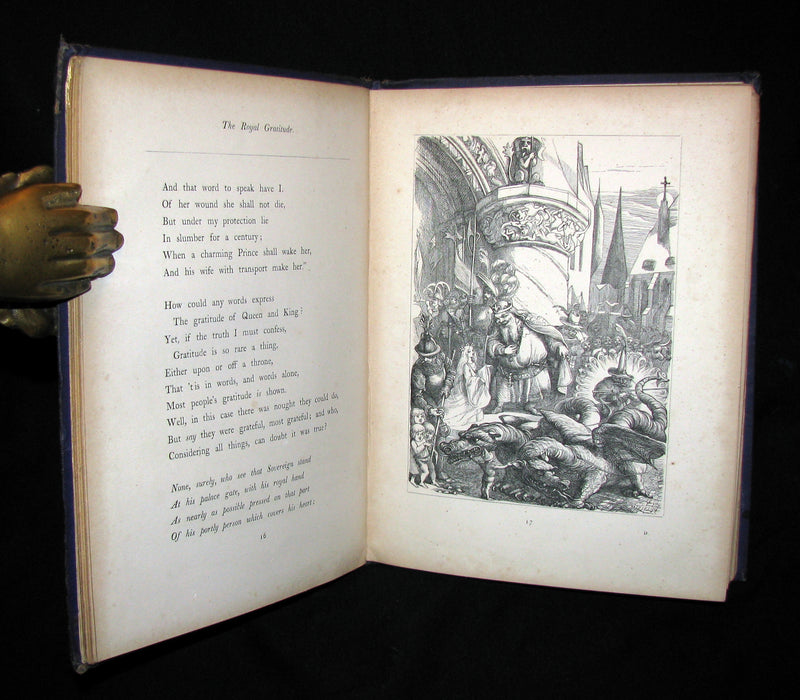 1865 Scarce Victorian Book - An Old Fairy Tale Told Anew (The Sleeping Beauty) with illustrations by R. Doyle