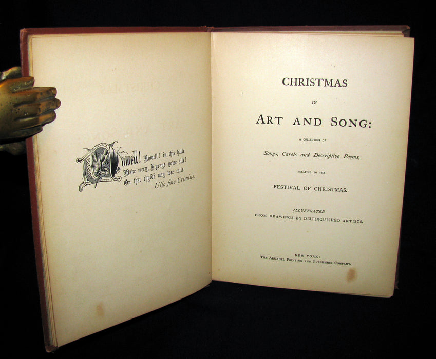 1880 Scarce Victorian Book ~ CHRISTMAS in Art and Song, Illustrated.