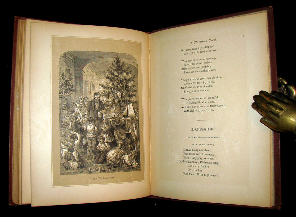 1880 Scarce Victorian Book ~ CHRISTMAS in Art and Song, Illustrated.