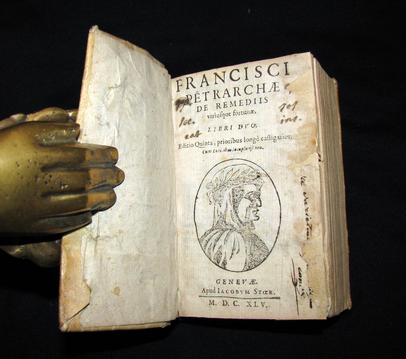 1645 Rare Latin Book - Francesco Petrarca - Petrarch's Remedies for Fortune Fair and Foul