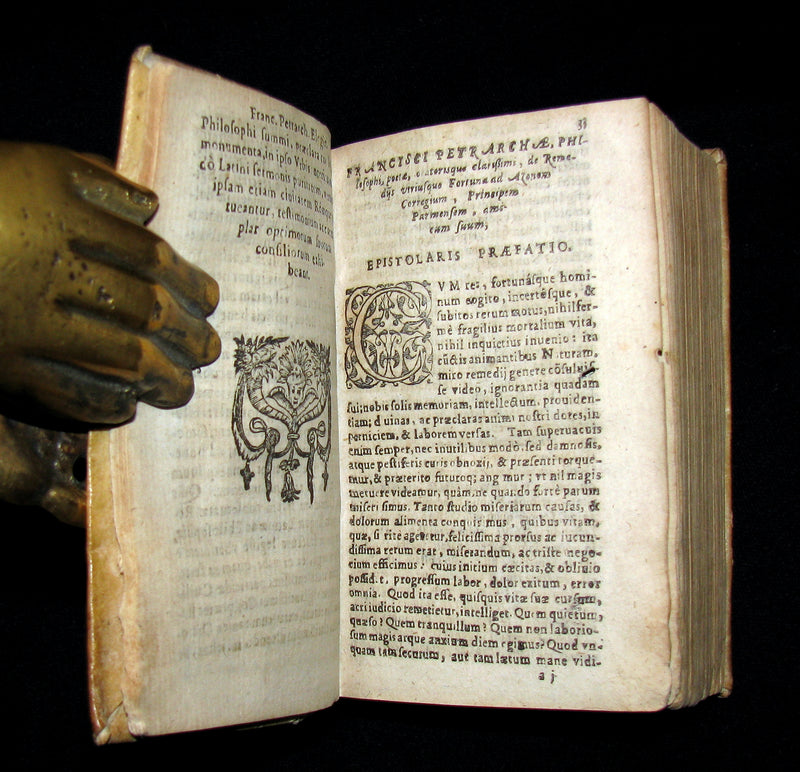 1645 Rare Latin Book - Francesco Petrarca - Petrarch's Remedies for Fortune Fair and Foul