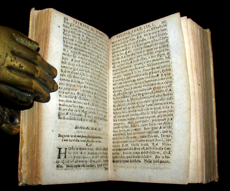 1645 Rare Latin Book - Francesco Petrarca - Petrarch's Remedies for Fortune Fair and Foul