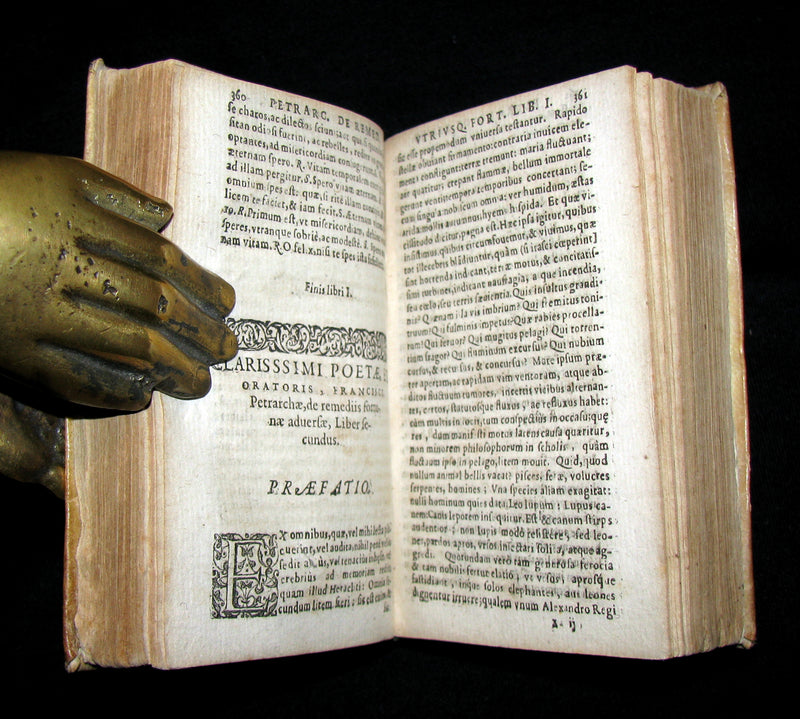 1645 Rare Latin Book - Francesco Petrarca - Petrarch's Remedies for Fortune Fair and Foul
