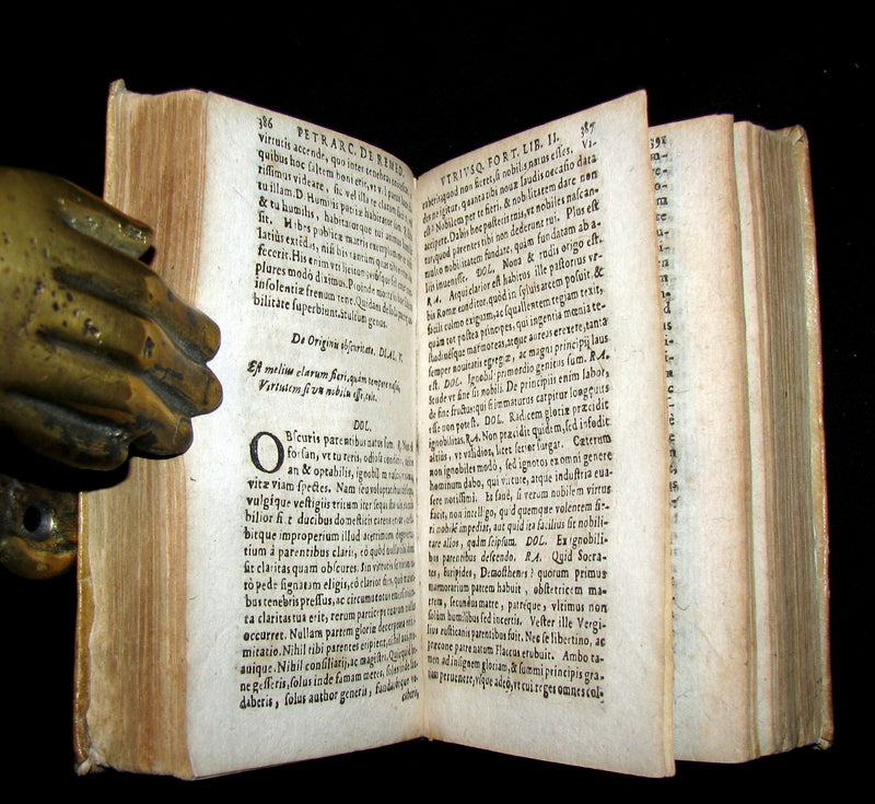 1645 Rare Latin Book - Francesco Petrarca - Petrarch's Remedies for Fortune Fair and Foul