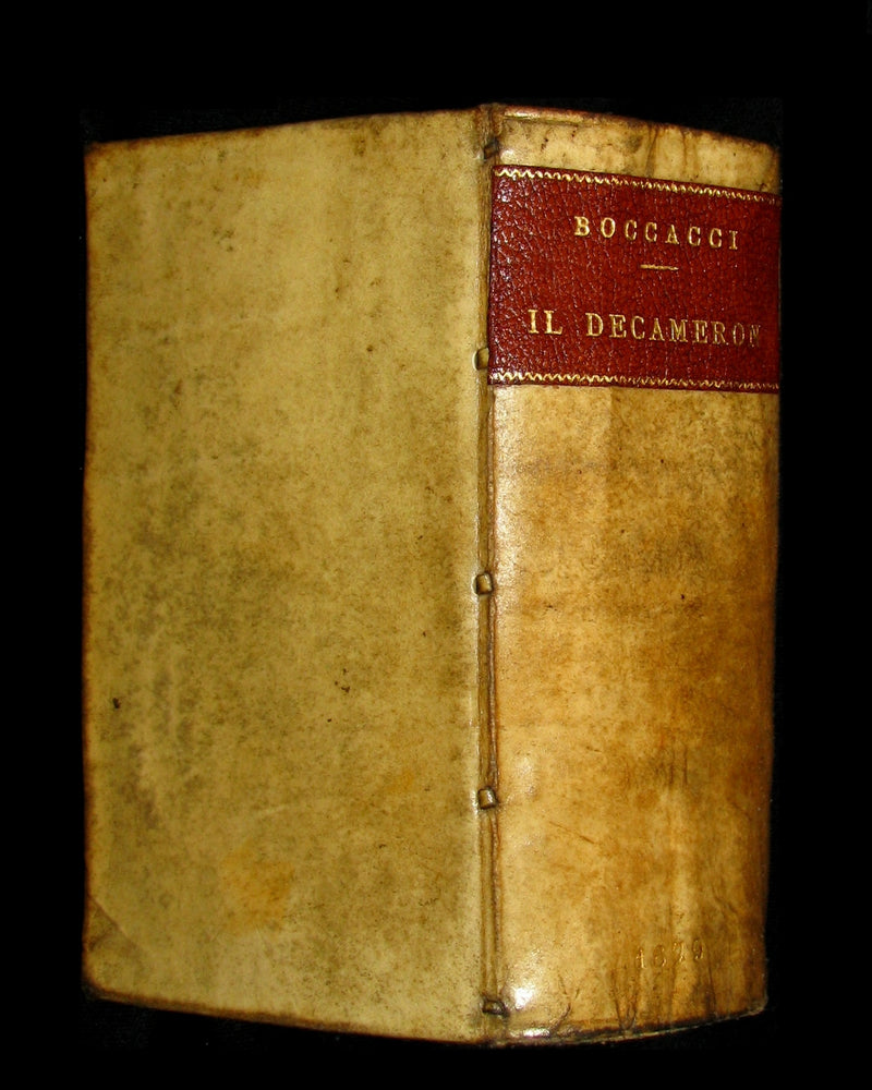 1679 Rare Italian Vellum Book - The Decameron of Giovanni Boccaccio - Il Decameron