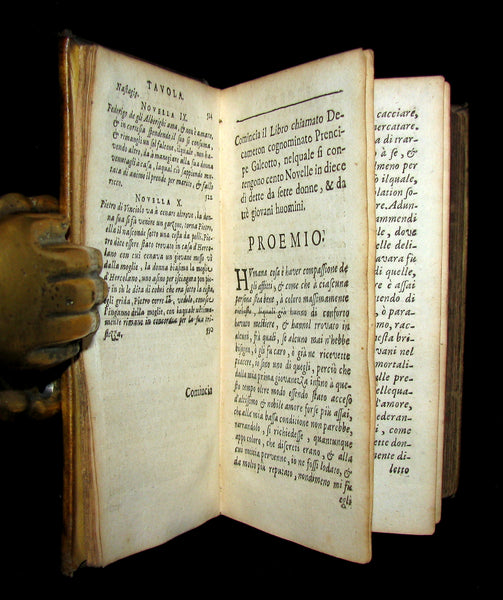 1679 Rare Italian Vellum Book - The Decameron of Giovanni Boccaccio - Il Decameron