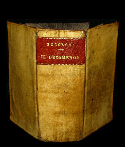 1679 Rare Italian Vellum Book - The Decameron of Giovanni Boccaccio - Il Decameron