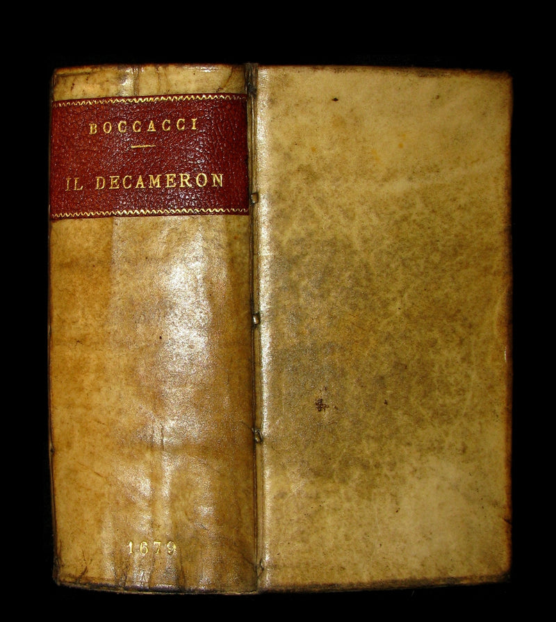 1679 Rare Italian Vellum Book - The Decameron of Giovanni Boccaccio - Il Decameron