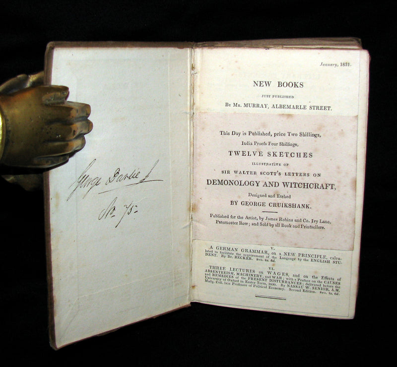 1831 Rare in Original Binding - Letters on Demonology & Witchcraft - WITCHES & FAIRIES.