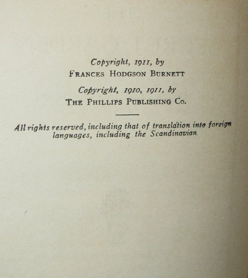 1911 Rare 1st Edition Book - The Secret Garden by Frances Hodgson Burnett