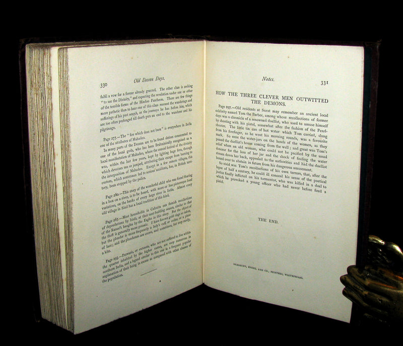 1868 First Edition Book - Old Deccan Days - Hindoo Fairy Tales / Legends - Southern India