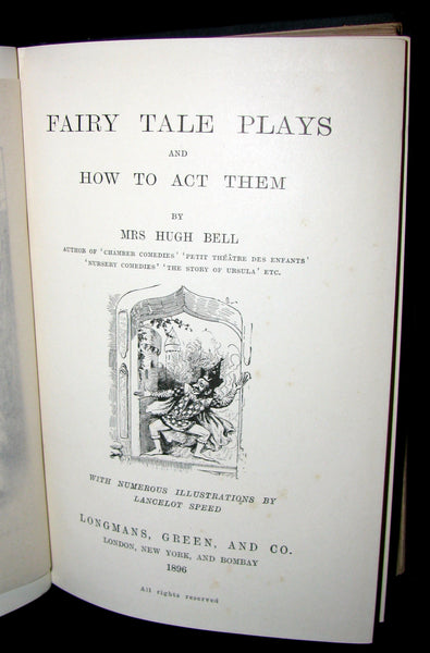 1896 Rare 1stED Book - FAIRY TALE PLAYS and How to Act Them. Beauty & the Beast, Cinderella, ...