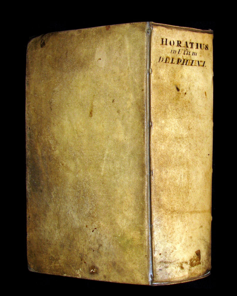1695 Rare Latin Vellum Book - Complete Works of HORACE - Q. Horatii Flacci Opera.