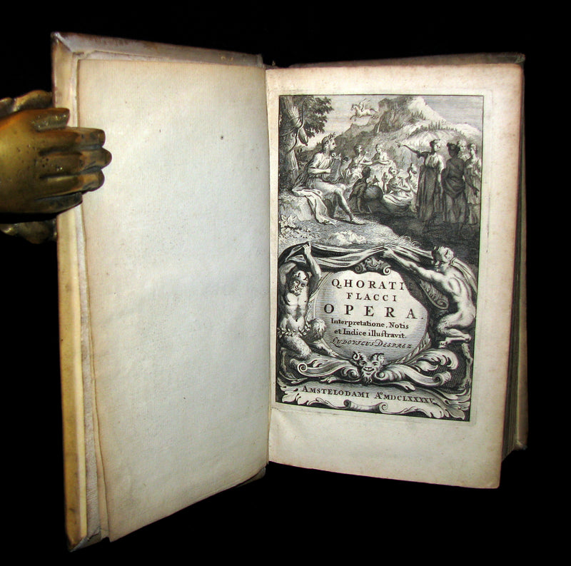 1695 Rare Latin Vellum Book - Complete Works of HORACE - Q. Horatii Flacci Opera.