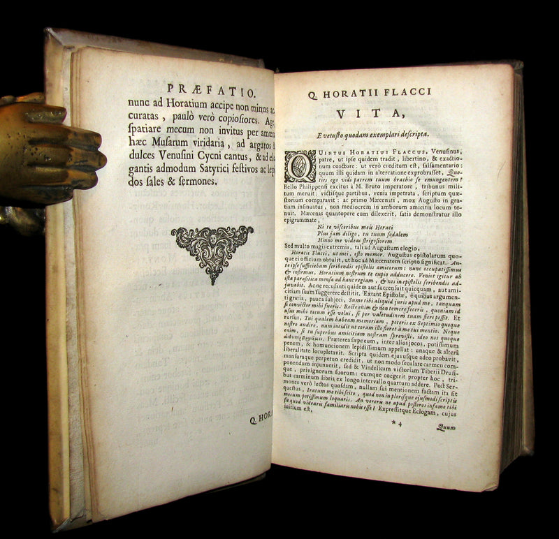 1695 Rare Latin Vellum Book - Complete Works of HORACE - Q. Horatii Flacci Opera.