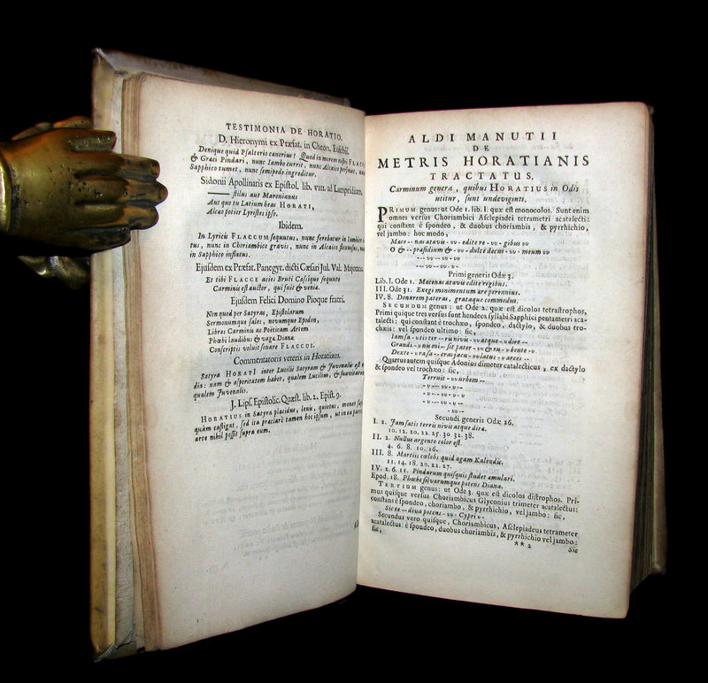 1695 Rare Latin Vellum Book - Complete Works of HORACE - Q. Horatii Flacci Opera.