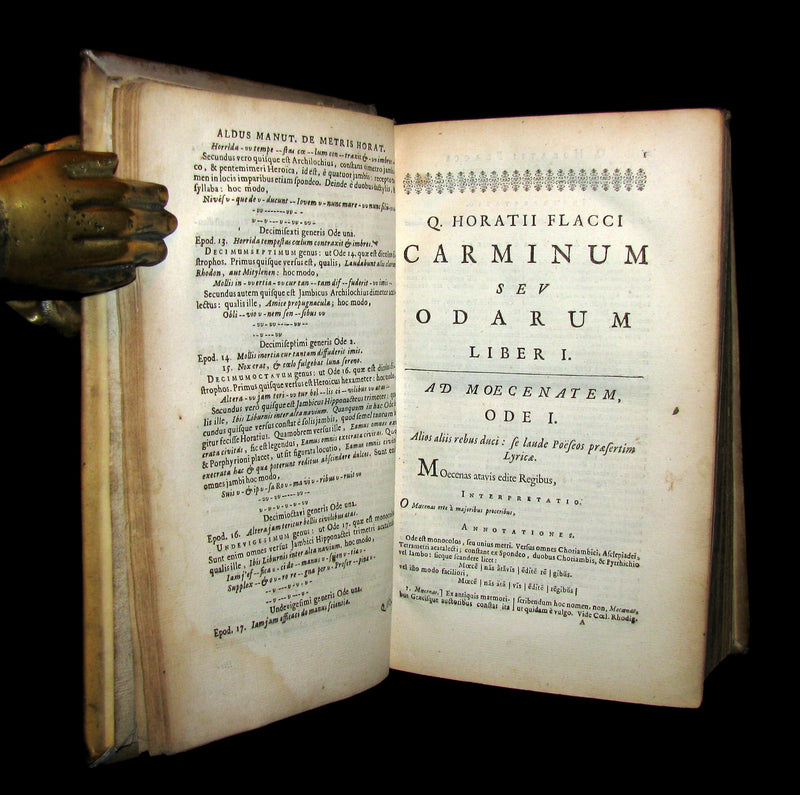 1695 Rare Latin Vellum Book - Complete Works of HORACE - Q. Horatii Flacci Opera.