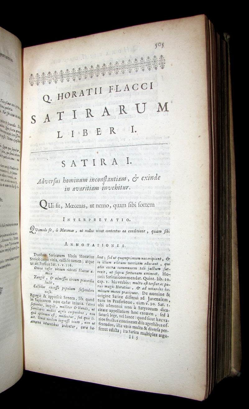 1695 Rare Latin Vellum Book - Complete Works of HORACE - Q. Horatii Flacci Opera.