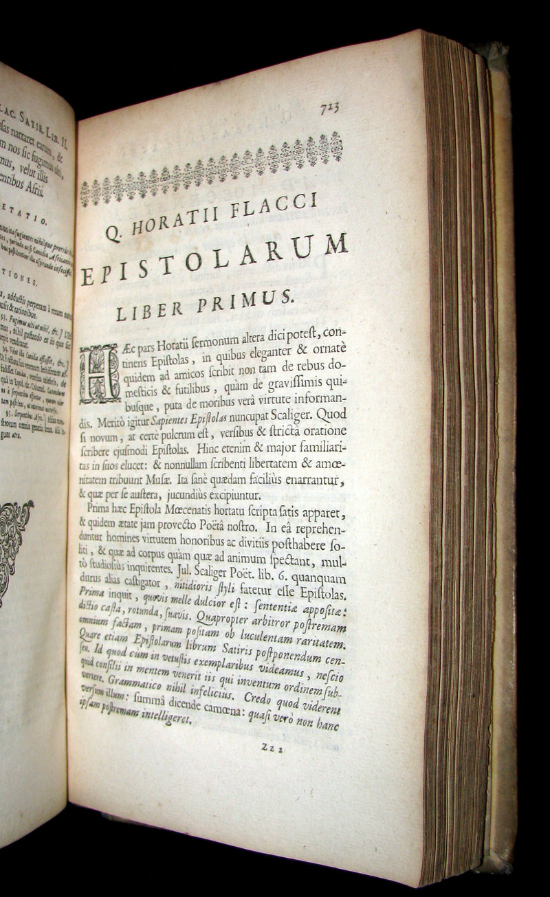 1695 Rare Latin Vellum Book - Complete Works of HORACE - Q. Horatii Flacci Opera.