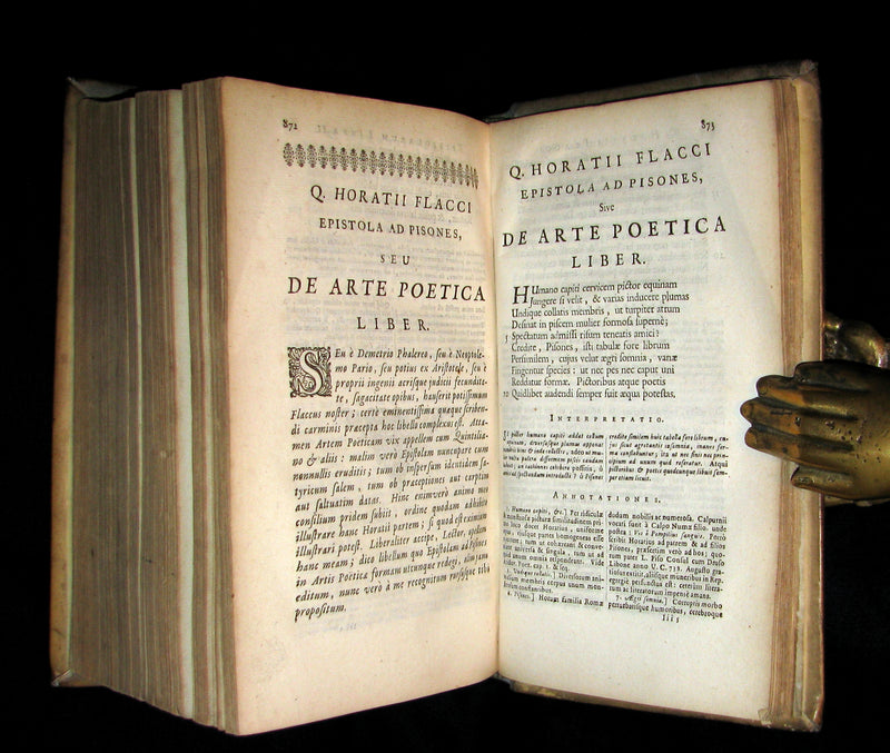 1695 Rare Latin Vellum Book - Complete Works of HORACE - Q. Horatii Flacci Opera.