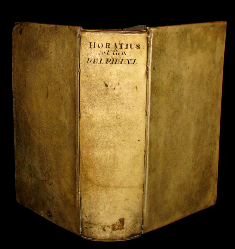 1695 Rare Latin Vellum Book - Complete Works of HORACE - Q. Horatii Flacci Opera.