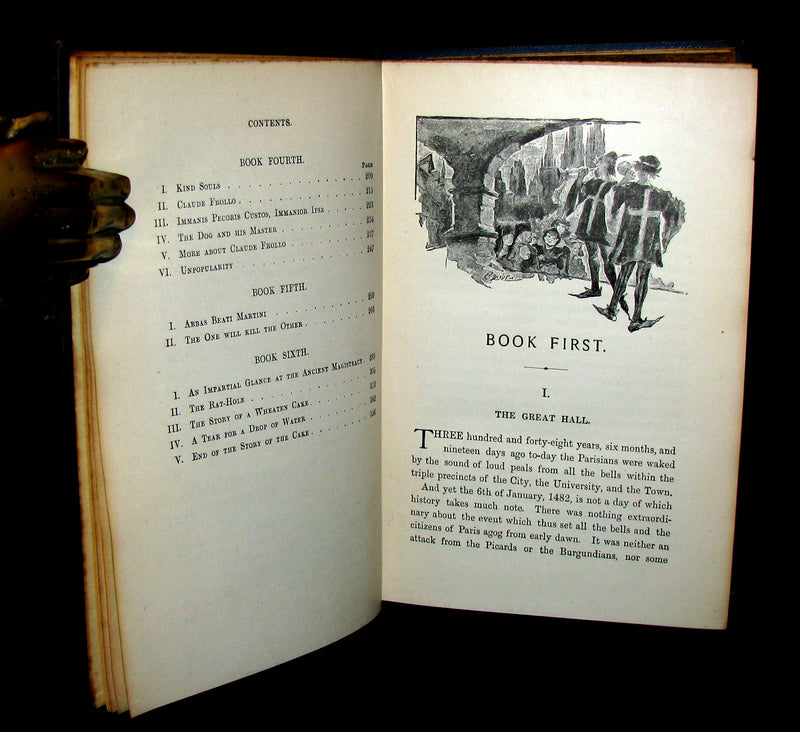 1895 Rare Book set - Notre-Dame de Paris - The Hunchback of Notre-Dame by Victor Hugo. Gothic.