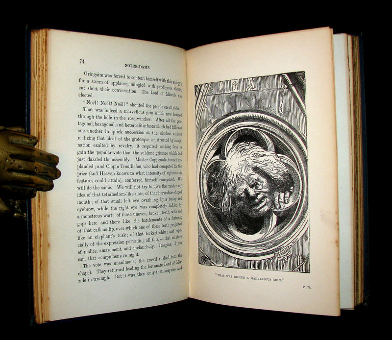 1895 Rare Book set - Notre-Dame de Paris - The Hunchback of Notre-Dame by Victor Hugo. Gothic.