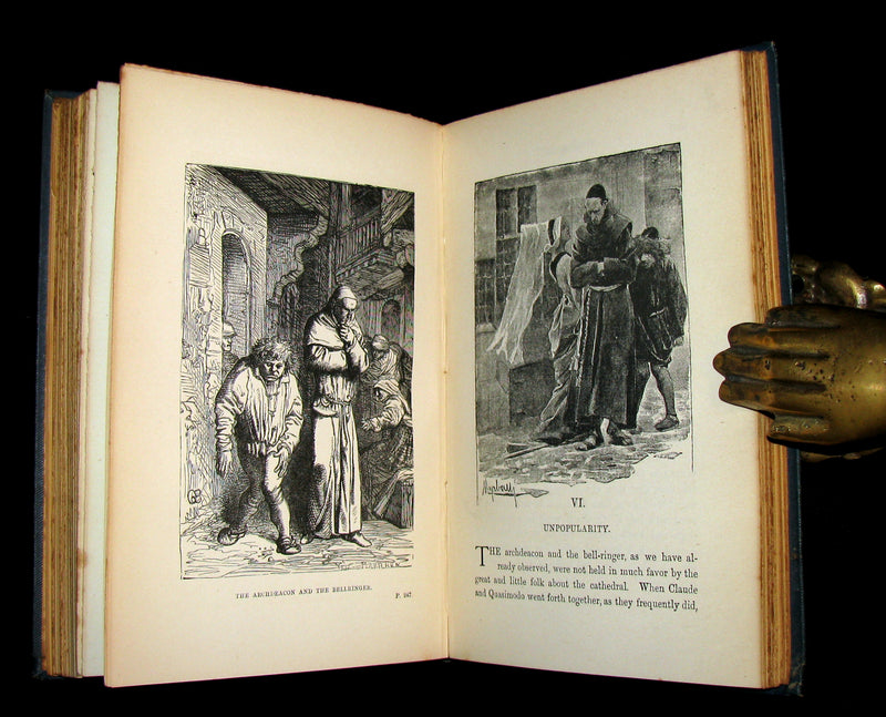 1895 Rare Book set - Notre-Dame de Paris - The Hunchback of Notre-Dame by Victor Hugo. Gothic.