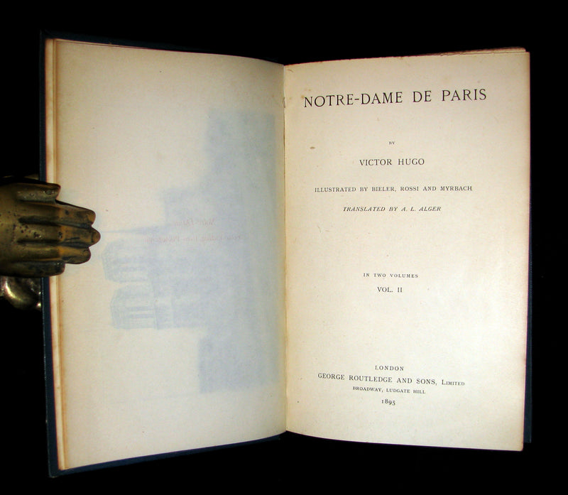 1895 Rare Book set - Notre-Dame de Paris - The Hunchback of Notre-Dame by Victor Hugo. Gothic.
