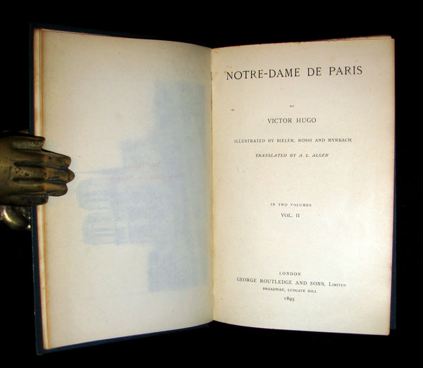 1895 Rare Book set -  Notre-Dame de Paris - The Hunchback of Notre-Dame by Victor Hugo. Gothic.