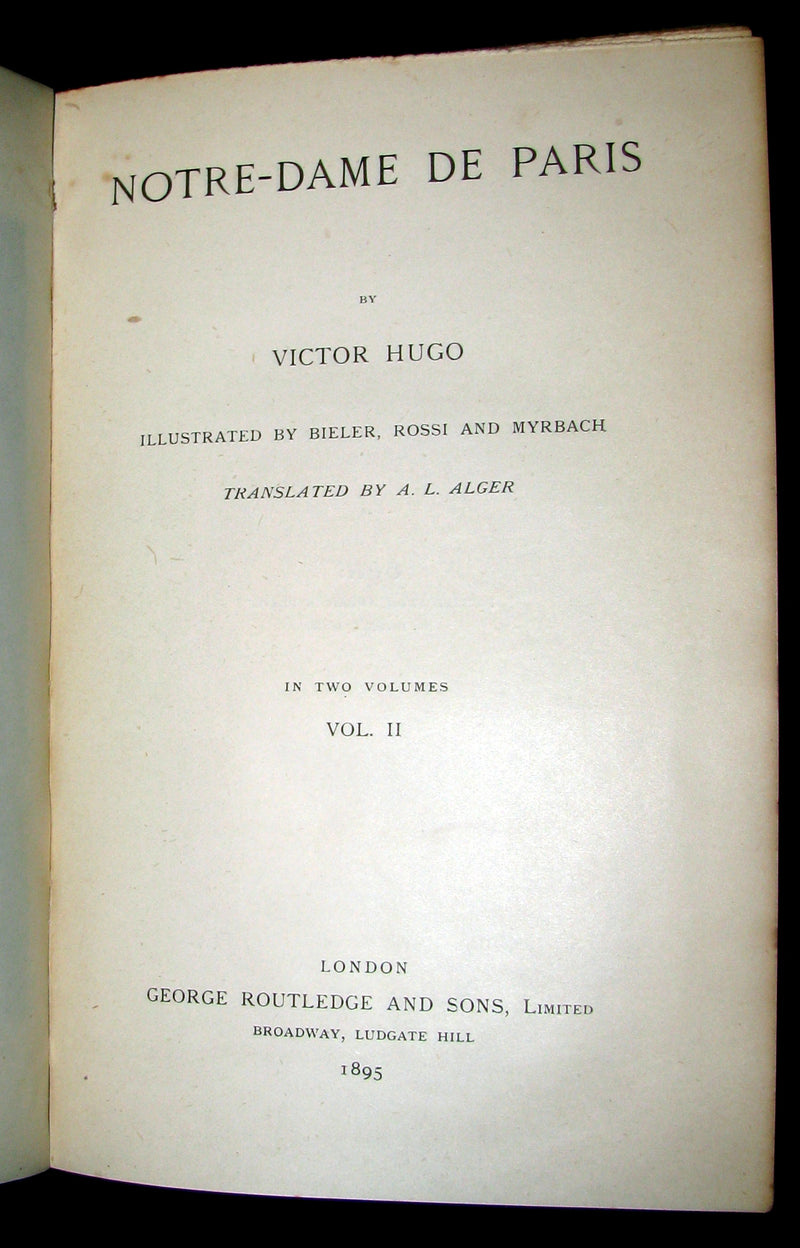 1895 Rare Book set - Notre-Dame de Paris - The Hunchback of Notre-Dame by Victor Hugo. Gothic.