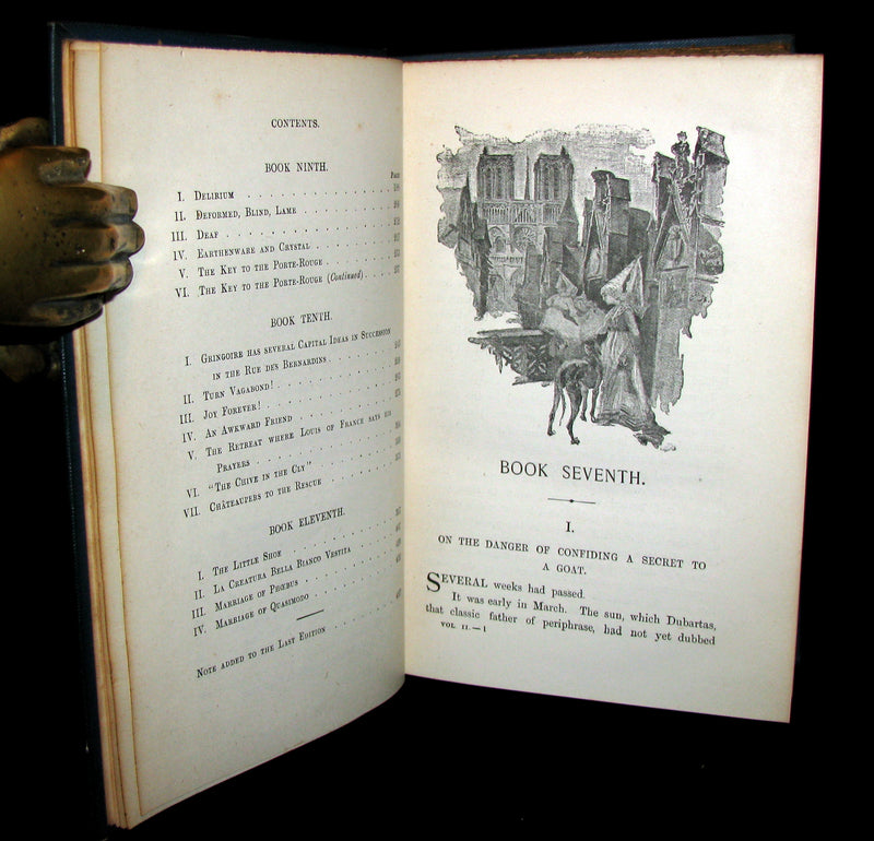 1895 Rare Book set - Notre-Dame de Paris - The Hunchback of Notre-Dame by Victor Hugo. Gothic.