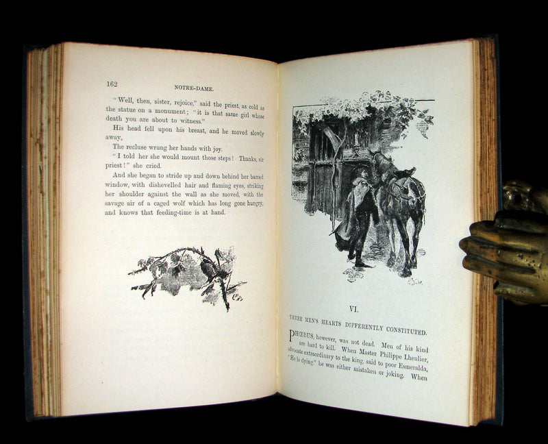 1895 Rare Book set - Notre-Dame de Paris - The Hunchback of Notre-Dame by Victor Hugo. Gothic.
