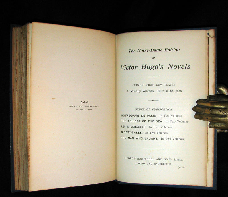 1895 Rare Book set - Notre-Dame de Paris - The Hunchback of Notre-Dame by Victor Hugo. Gothic.