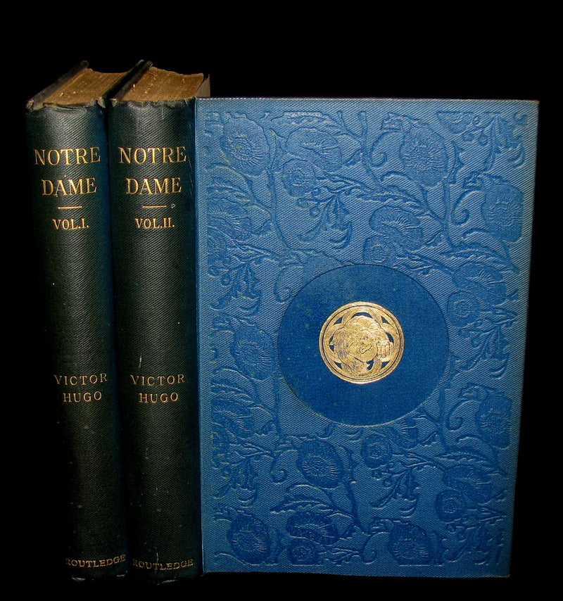 1895 Rare Book set - Notre-Dame de Paris - The Hunchback of Notre-Dame by Victor Hugo. Gothic.