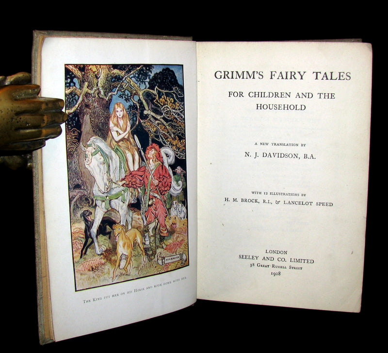 1908 Scarce Book ~ Grimm's Fairy Tales illustrated by H.M. Brock & Lancelot Speed.