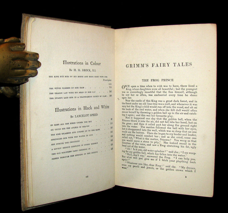 1908 Scarce Book ~ Grimm's Fairy Tales illustrated by H.M. Brock & Lancelot Speed.