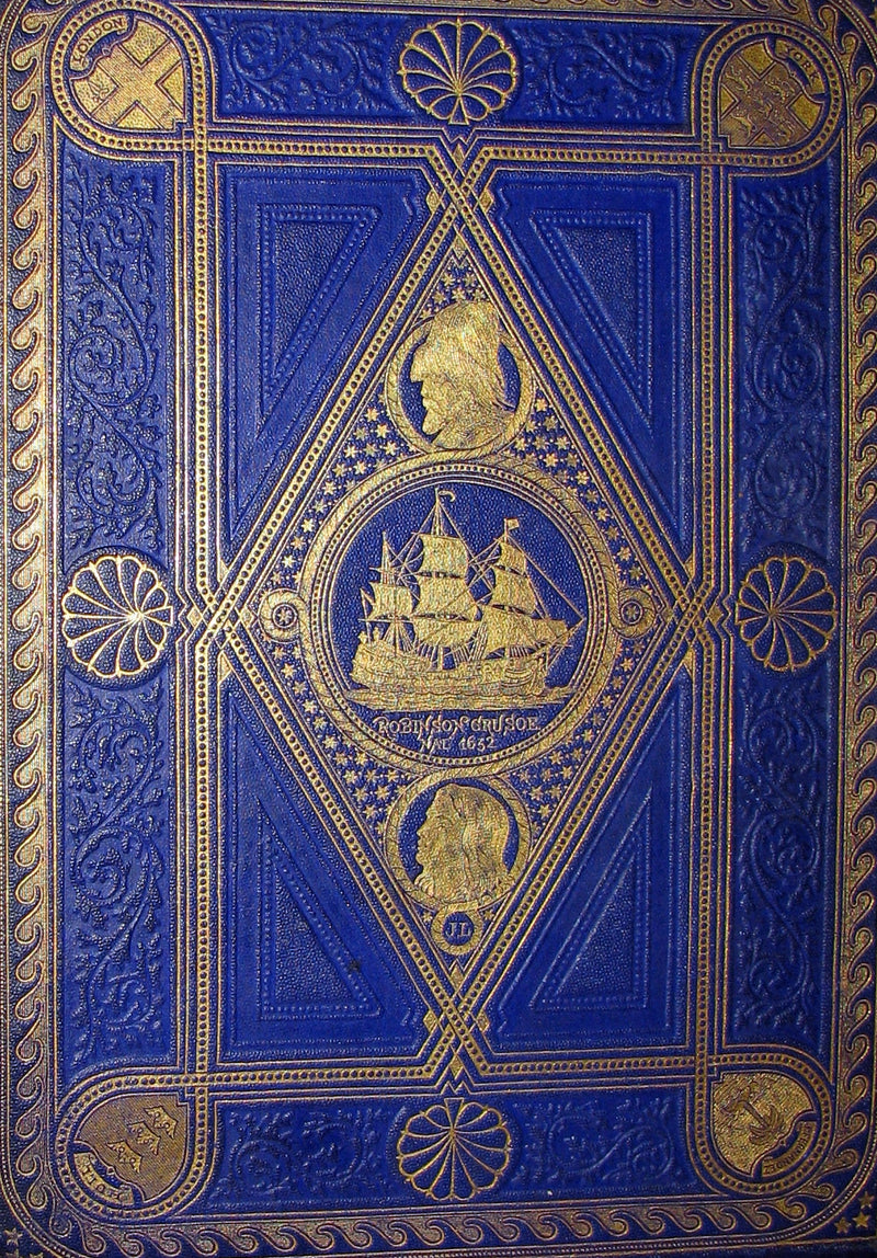 1869 Rare Victorian Book - THE LIFE & ADVENTURES OF ROBINSON CRUSOE illustrated.