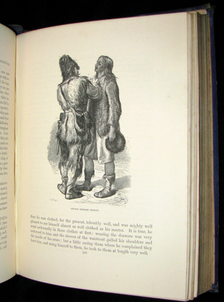 1869 Rare Victorian Book - THE LIFE & ADVENTURES OF ROBINSON CRUSOE illustrated.