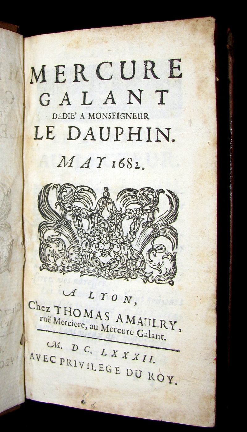 1682 Scarce French Book - Mercure Galant with Folding Granada's Alhambra illustration.