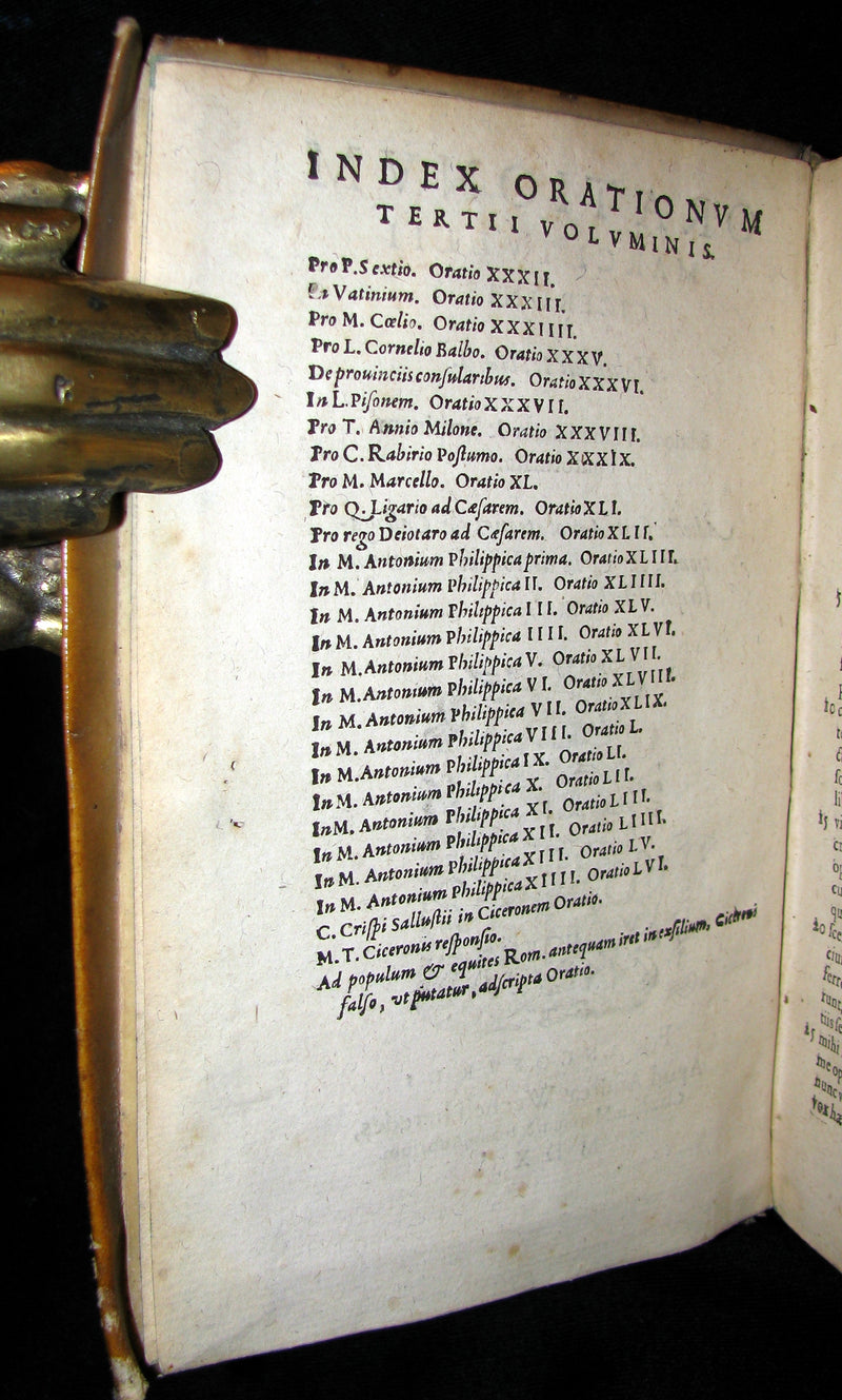 1590 Rare Latin vellum Book - Cicero Orations / Speeches - Philippics - Orationum Marci Tullii Ciceronis
