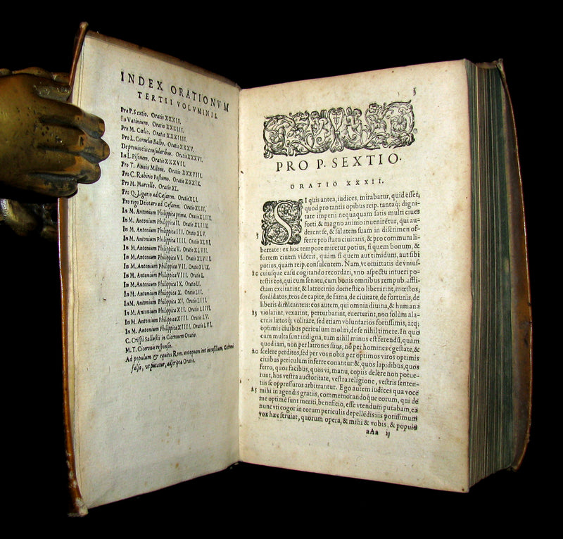 1590 Rare Latin vellum Book - Cicero Orations / Speeches - Philippics - Orationum Marci Tullii Ciceronis
