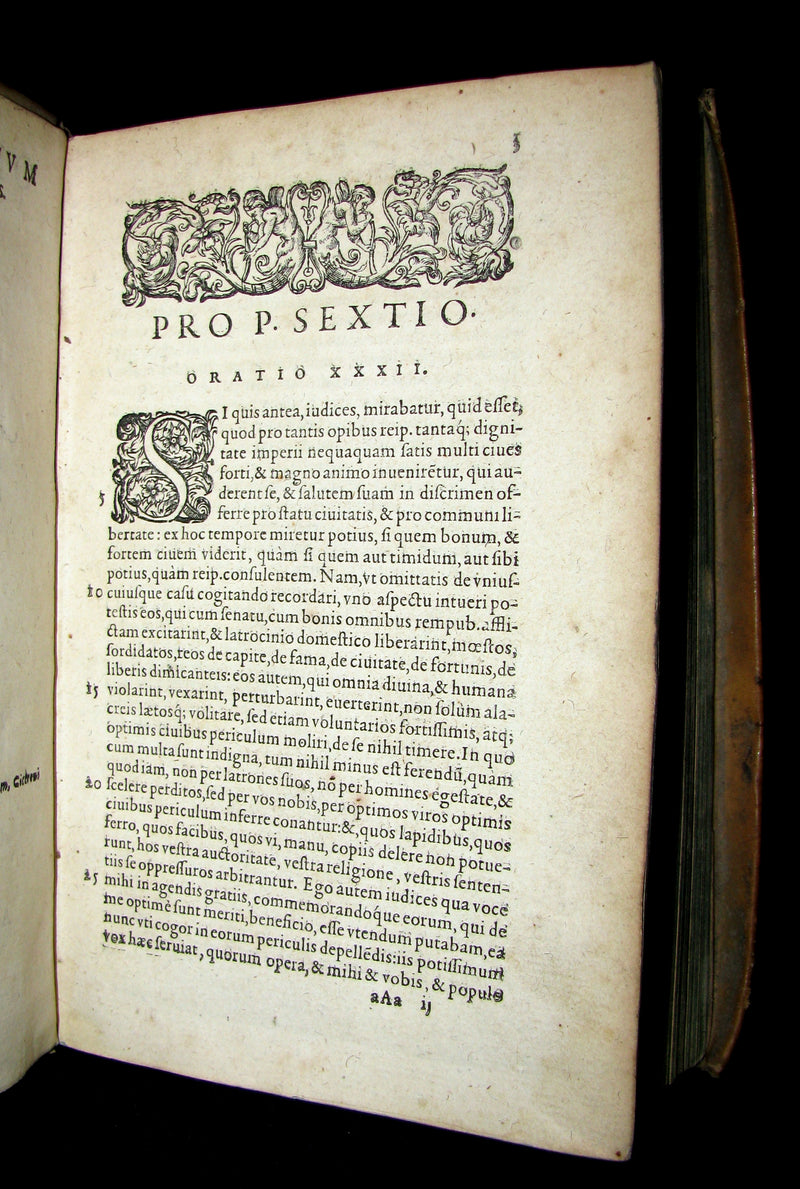 1590 Rare Latin vellum Book - Cicero Orations / Speeches - Philippics - Orationum Marci Tullii Ciceronis