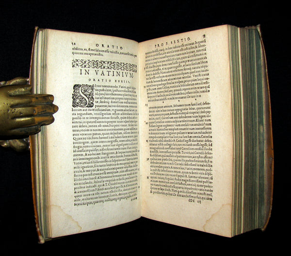 1590 Rare Latin vellum Book - Cicero Orations / Speeches - Philippics - Orationum Marci Tullii Ciceronis