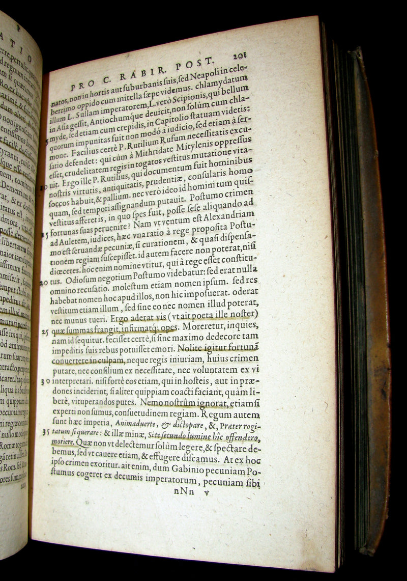1590 Rare Latin vellum Book - Cicero Orations / Speeches - Philippics - Orationum Marci Tullii Ciceronis