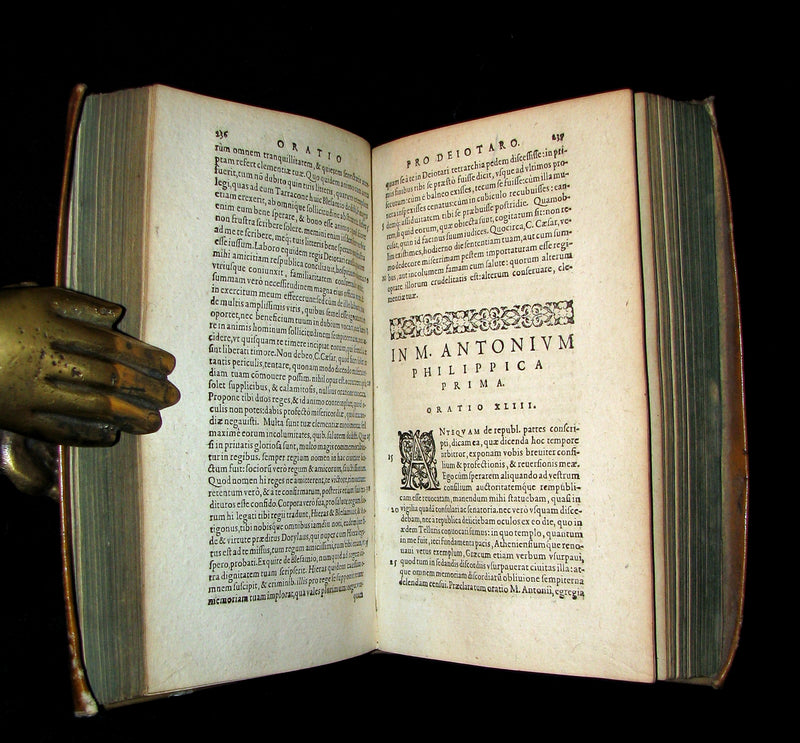 1590 Rare Latin vellum Book - Cicero Orations / Speeches - Philippics - Orationum Marci Tullii Ciceronis