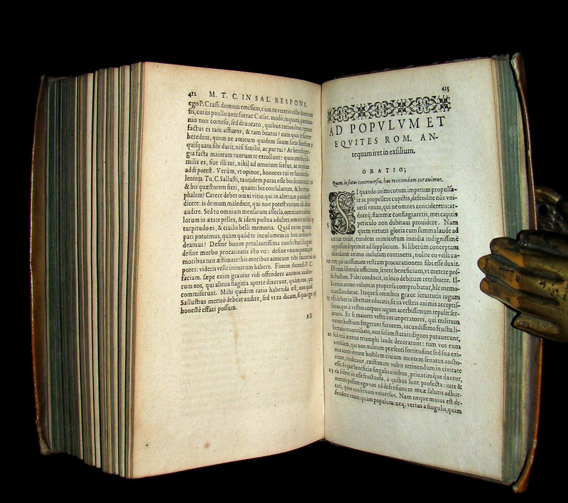 1590 Rare Latin vellum Book - Cicero Orations / Speeches - Philippics - Orationum Marci Tullii Ciceronis