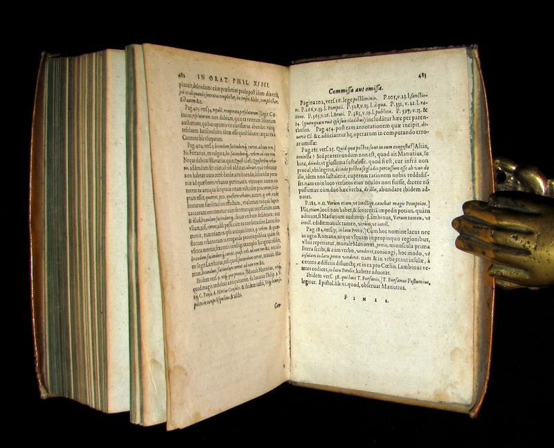 1590 Rare Latin vellum Book - Cicero Orations / Speeches - Philippics - Orationum Marci Tullii Ciceronis