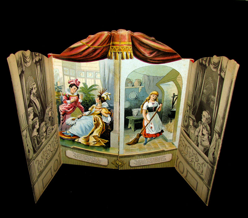 1891 Scarce Victorian Book - CINDERELLA Theater Pantomime toy Book by McLoughlin.